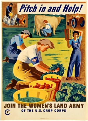 WWII Patriotic Garden Farm Jobs Poster